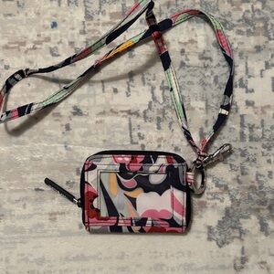 Vera Bradley Floral Patterned ID Holder with Lanyard